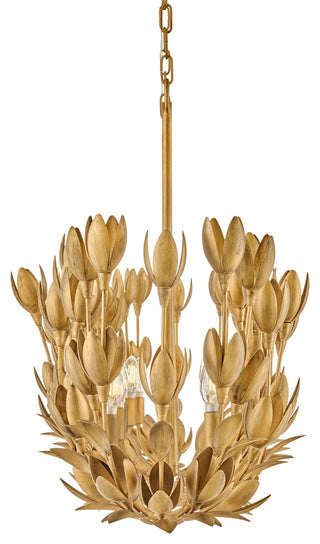 Hinkley 60" Flora Ten Light Linear Chandelier, Burnished Gold
