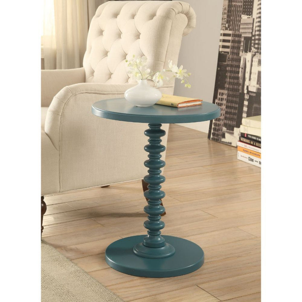 Urban Designs Kostka Wooden Accent Side Table, Teal