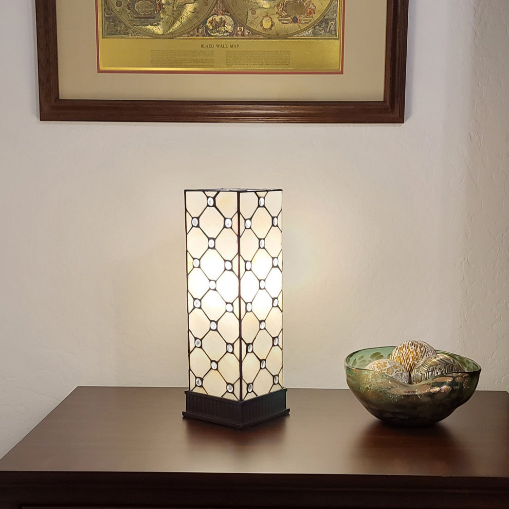 Tiffany Style Jeweled Accent Table Lamp 18" Tall