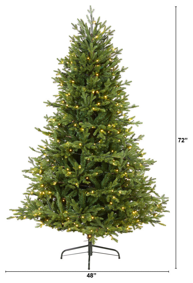 6ï¿½Wyoming Spruce Christmas Tree/ 400 Clear LED Lights and 1045 Bendable Branches