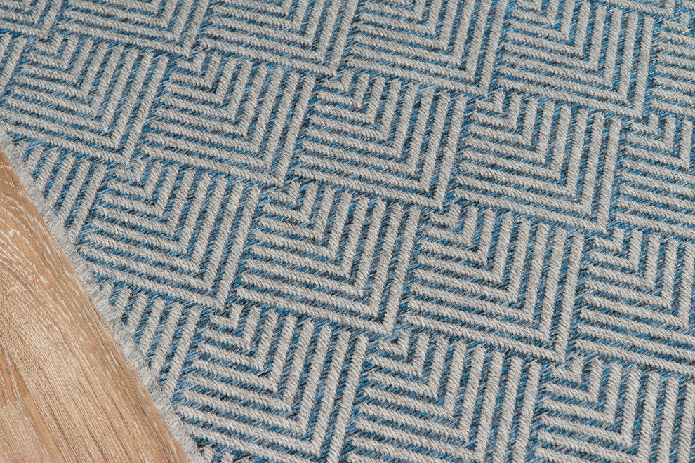 Como COM-3 Indoor Outdoor Rug, Blue, 2'x6' Runner