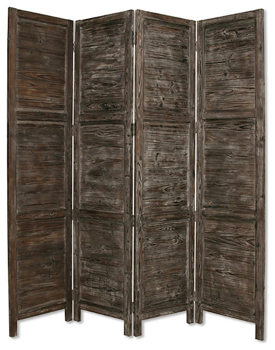 76" X 84" Black Wood Screen