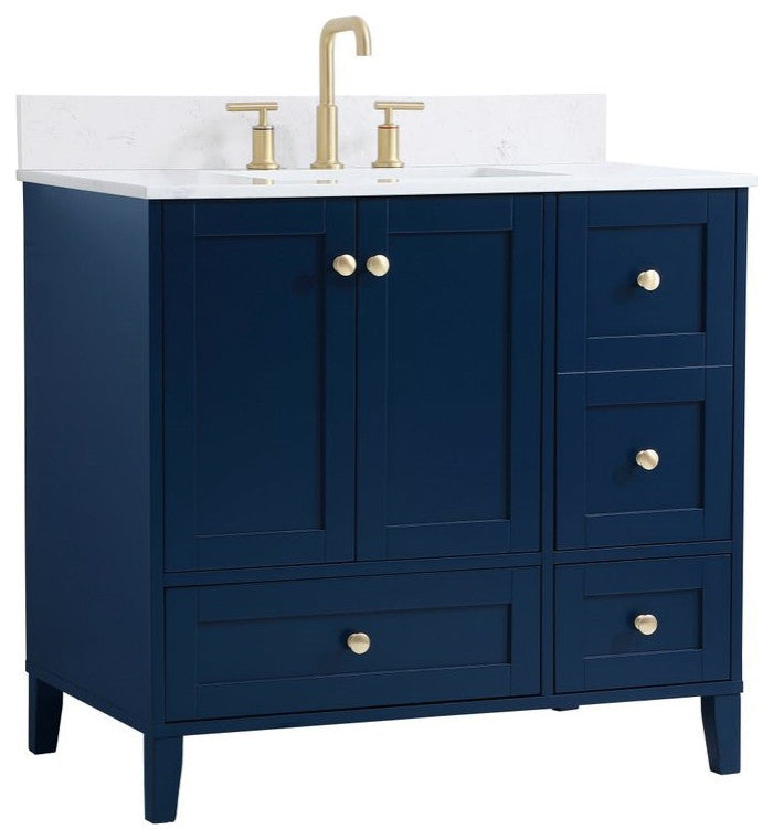 Elegant Decor Sommerville Bathroom Vanity Blue
