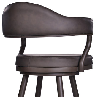 Justin 26" Counter Height Swivel Brown Faux Leather Bar Stool