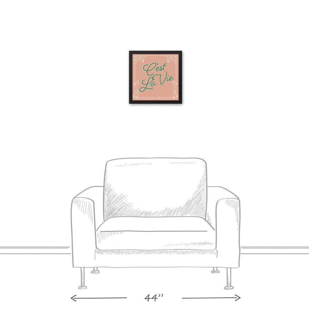 C'est LA Vie Script 12x12 Black Framed Canvas