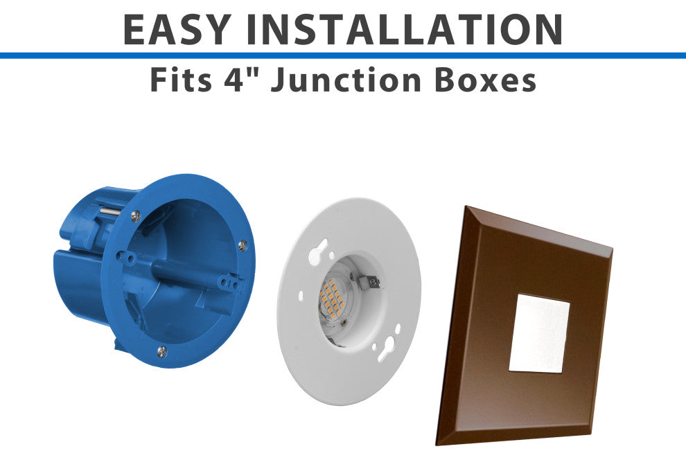 SureFit(v3) LED Flush Mount Ceiling Light, 4000K with Square Bronze Trim