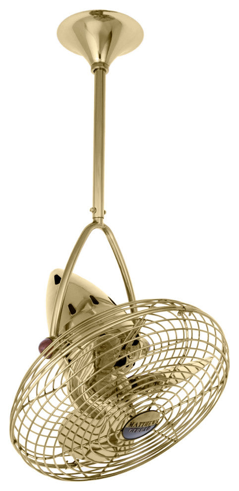 Jarold Direcional Directional Ceiling Fan, Polished Brass