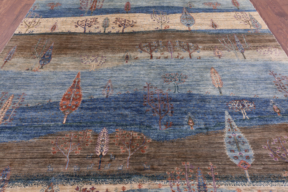 7' 11" X 9' 6" Persian Gabbeh Tribal Hand-Knotted Rug Q8074