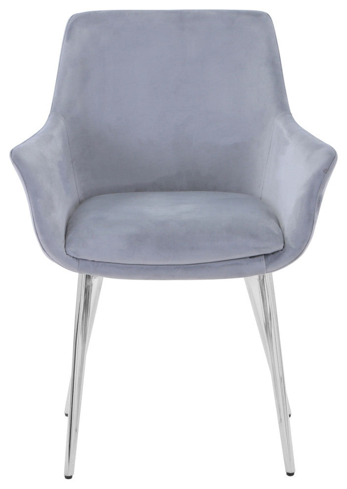 Stella Modern Upholstered Platinum Dining Chair Set of 2