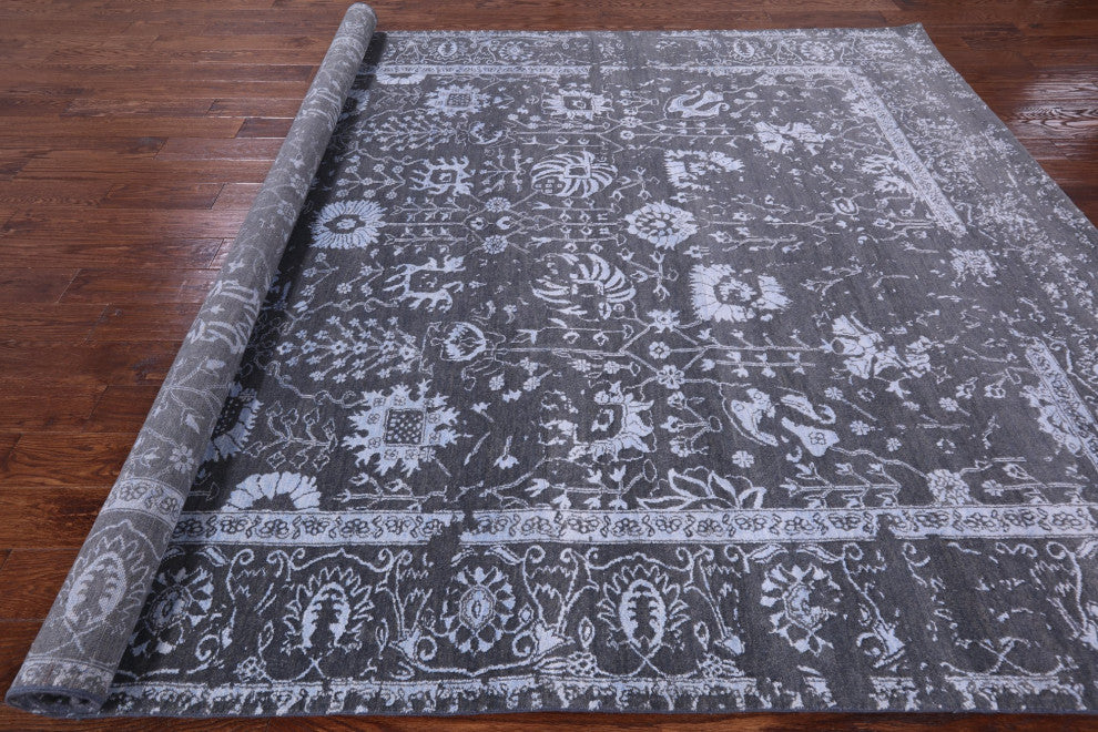 Hand Knotted Persian Wool and Silk Rug 8' 2" X 10' 0" Q6202