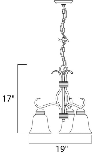Maxim 10122FT Basix 3 Light 19"W Mini Chandelier - Satin Nickel