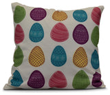 Eggs-Ellent!, Holiday Geometric Print Pillow, White, 16"x16"