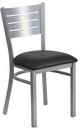 Silver Slat Chair-Black Seat