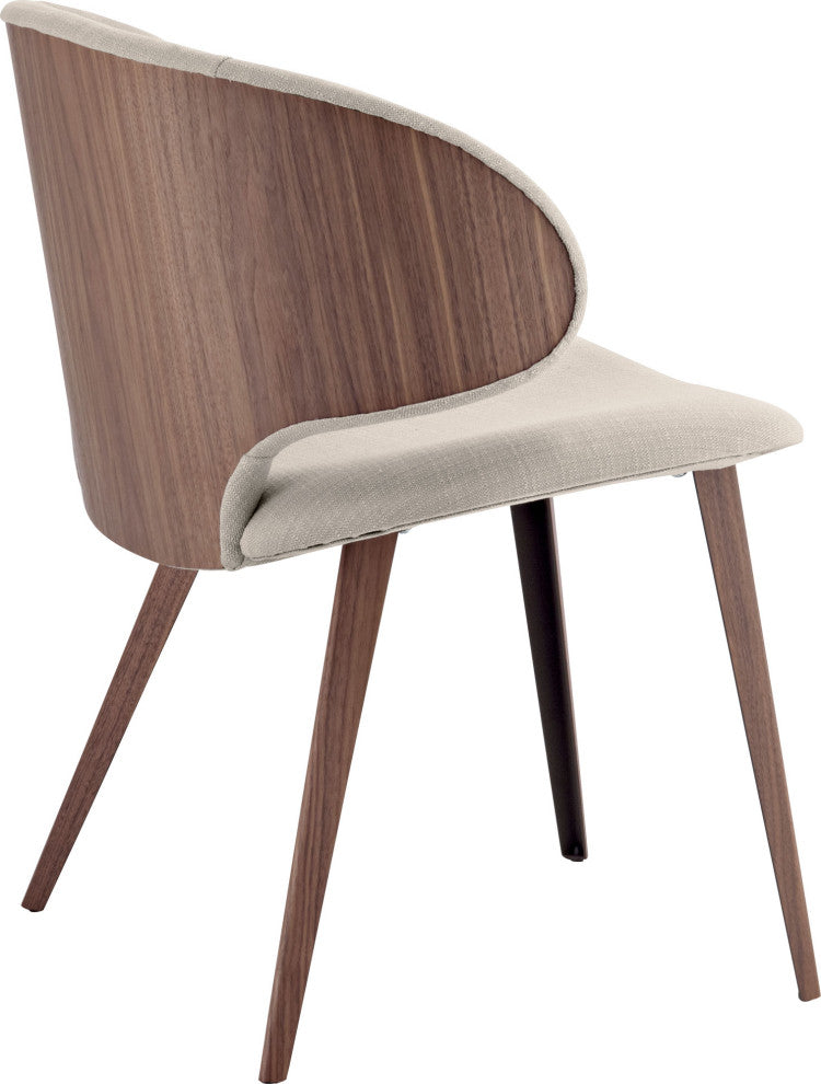 Newport Dining Chair in Oxford Tan Fabric and Walnut