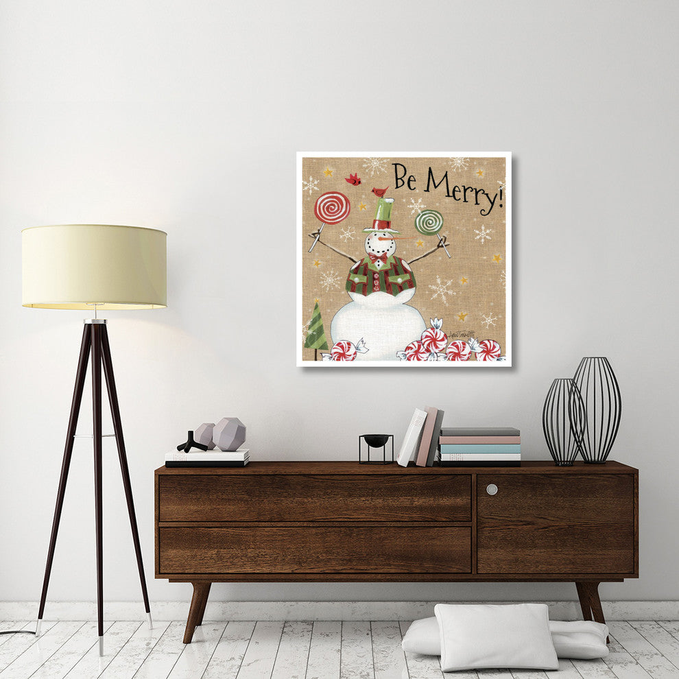 "Sweet Snowmen IV" Digital Paper Print by Anne Tavoletti, 38"x38"