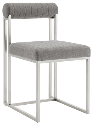 Kai Anastasia Glass Dining Table 5-Piece Set, Light Gray Fabric Chairs