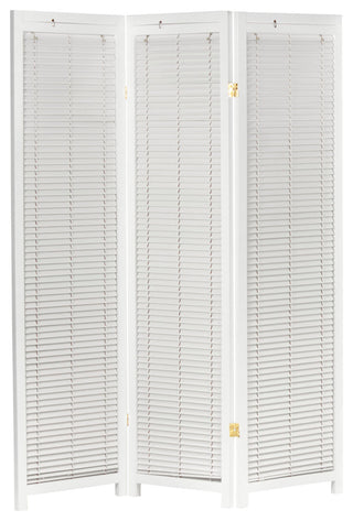 6' Tall Adjustable Shutter Room, White, 3 Panel