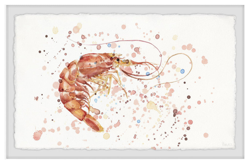 "Prawn Splash" Framed Painting Print, 30"x20"