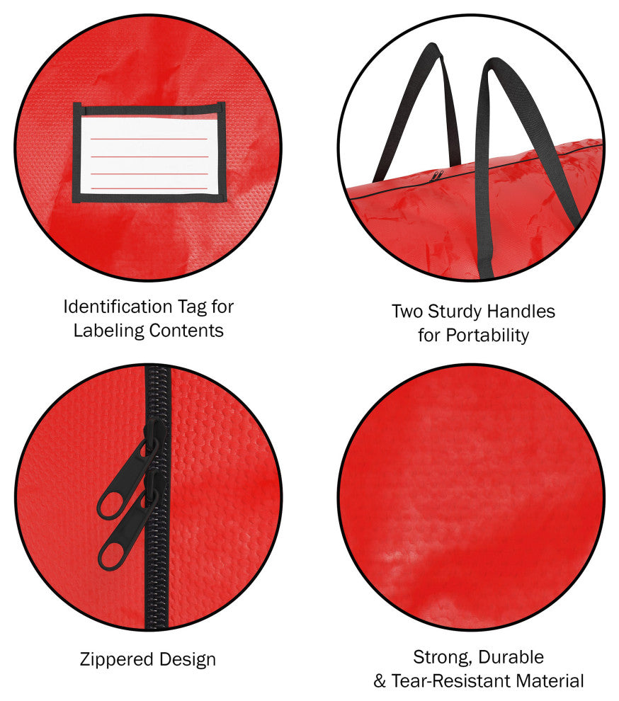 Christmas Tree Storage Bag Polypropylene Tote for Holiday Decorations and 12'