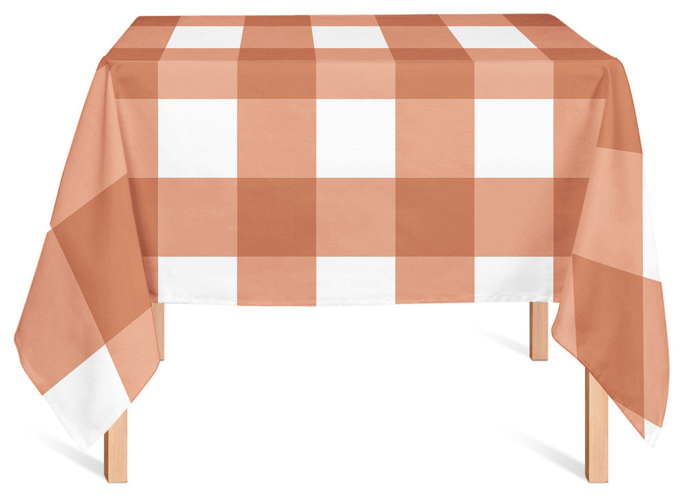 Orange Buffalo Check Tablecloth