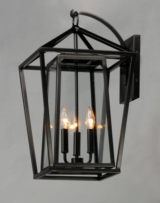 Maxim 3176 Artisan 3 Light 21" Tall Outdoor Wall Sconce - Black / Clear Glass