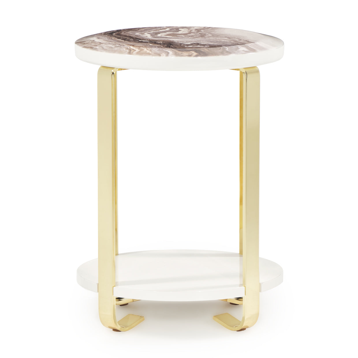 Ariana Chairside Table, Gold