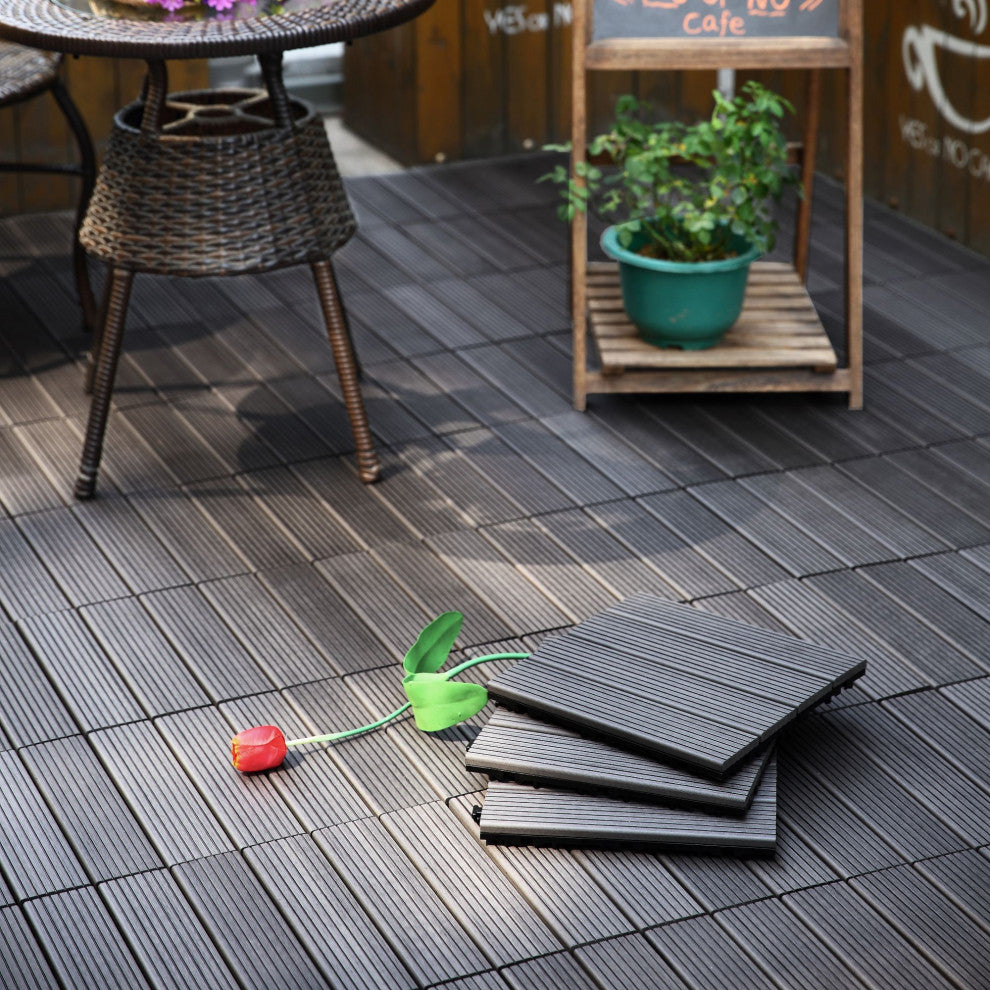 Courtyard Casual WPC Deck Tile, Set of 9, Gray
