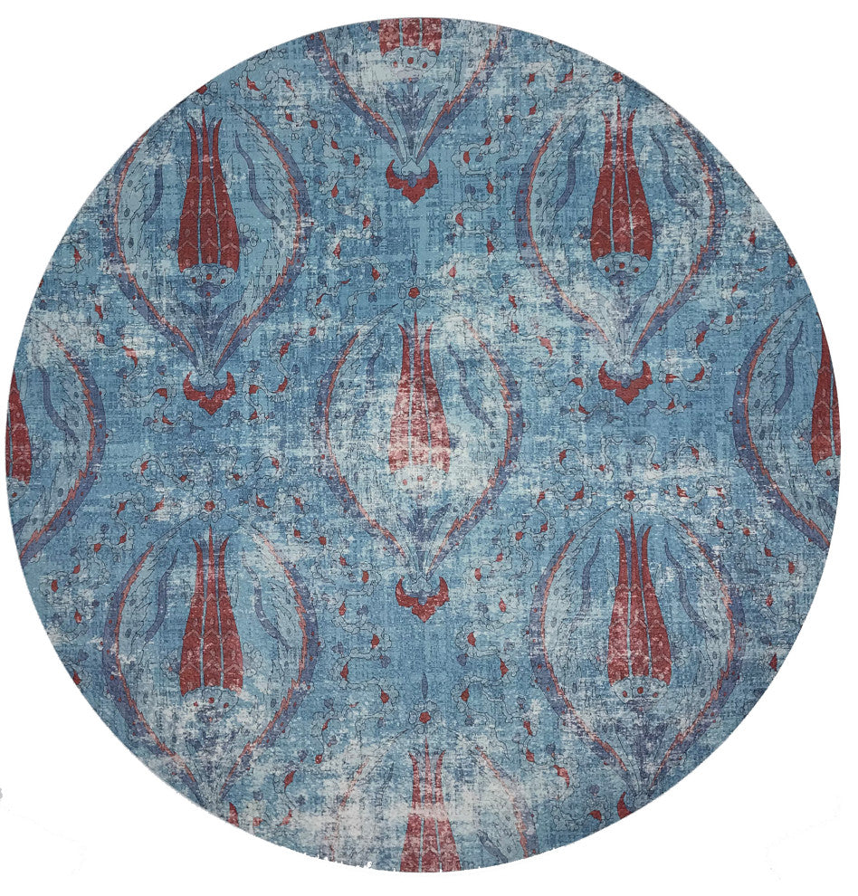 Byzantine Jewel Blue 16" Round Pebble Placemat, Set of 4