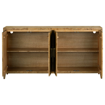 Richmond Mappa Burl Four Door Media Credenza Sideboard