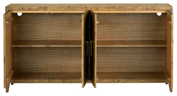 Richmond Mappa Burl Four Door Media Credenza Sideboard