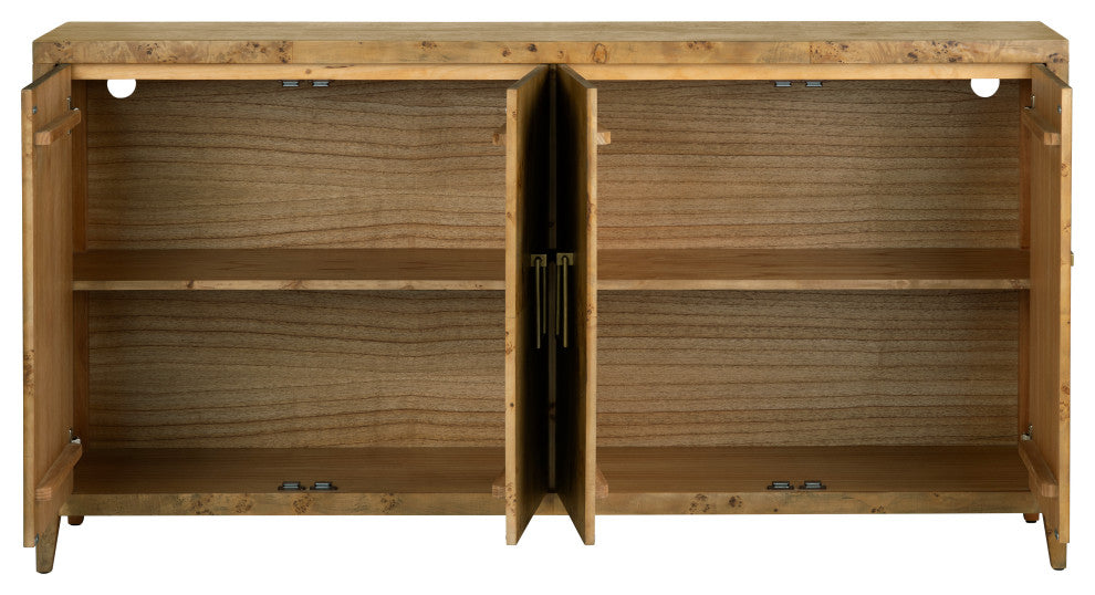 Richmond Mappa Burl Four Door Media Credenza Sideboard