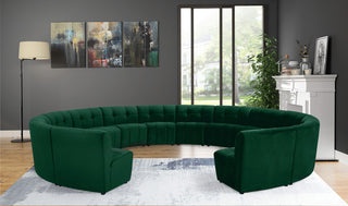 Limitless Velvet Upholstered 14-Piece Modular Sectional, Green