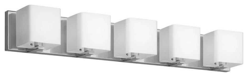 Ville 5-Light Vanity Fixture, White Opal