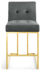 Gold Charcoal Privy Gold Stainless Steel Performance Velvet Counter Stool