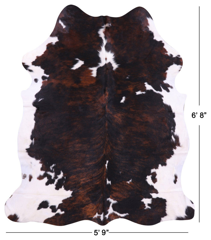 6' 8" X 5' 9" Brindle Natural Cowhide Rug C2223