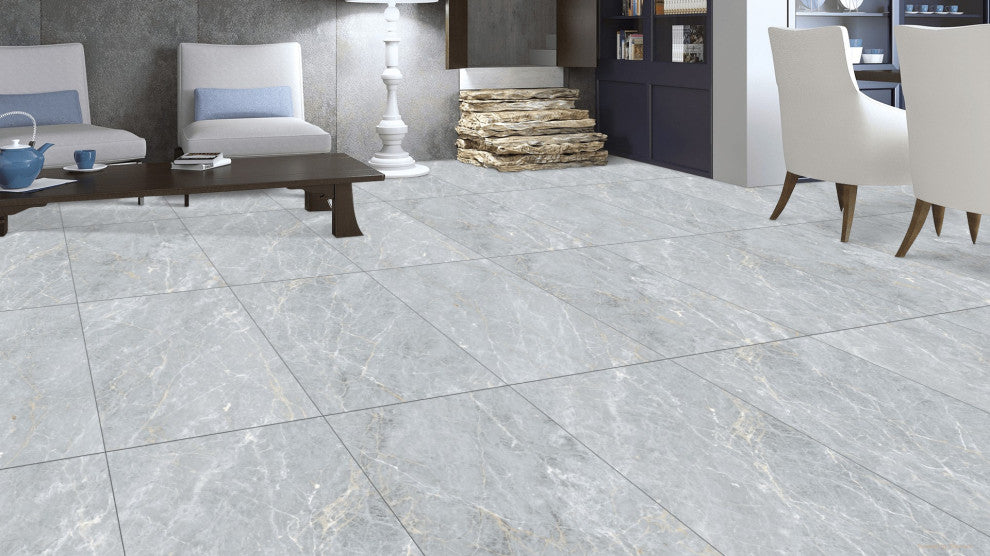 24x48 Marmo Grigio Marble Look High Glossy Wall and Floor Tile