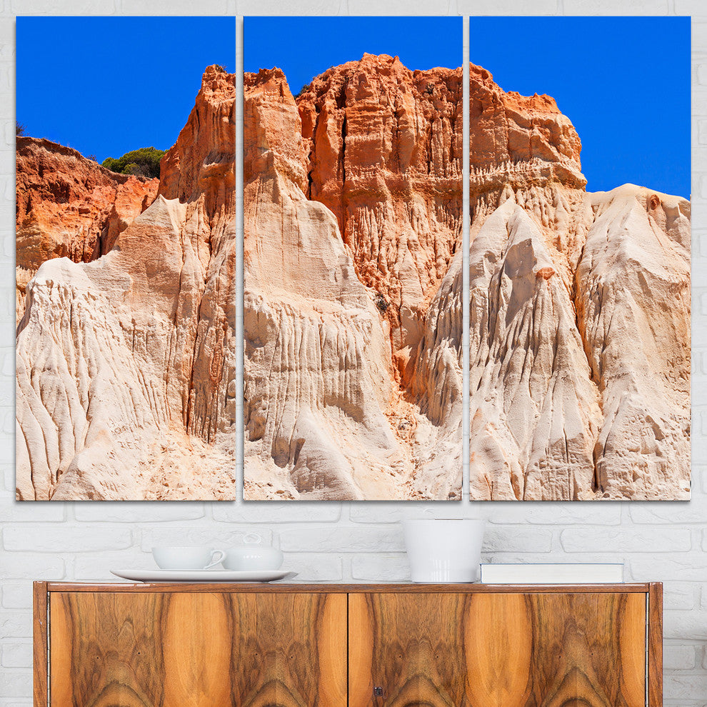 "Algarve Beach in Portugal" Art Print Canvas, 3 Panels, 36"x28"