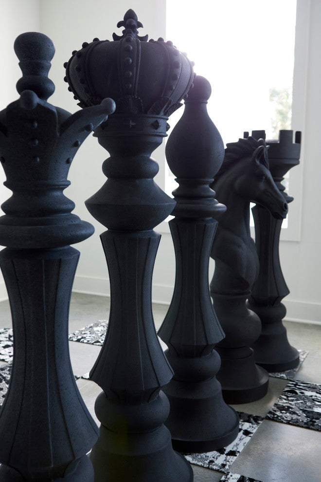 Knight Chess Sculpture, Cast Stone White