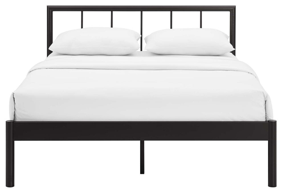 Modway Gwen Queen Metal Bed Frame, Brown