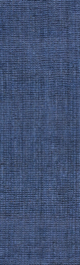 Pata Hand Woven Chunky Jute Navy 2'x20' Runner Rug