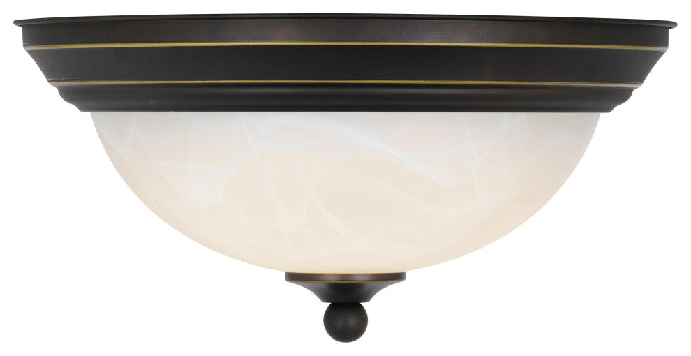 Stevens 11-in W LED Vintage Bronze Flush Mount Ceiling Light Fixture White Glass
