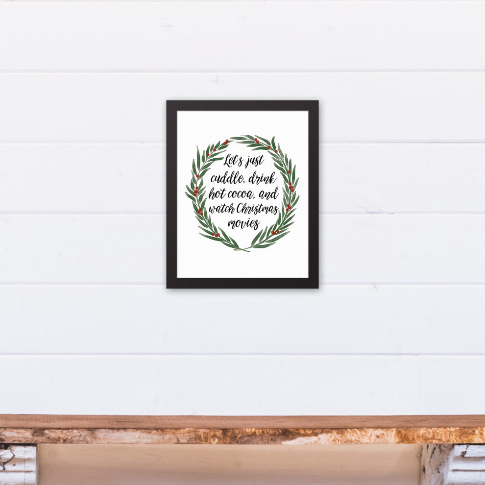 Cuddle and Drink Cocoa 11x14 Black Framed Canvas