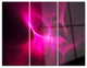 "Magenta Fractal Desktop Wallpaper" Digital Metal Wall Art, 3 Panels, 36"x28"