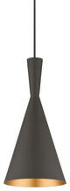 Waldorf 1-Light Bronze Pendant, Antique Brass Accents