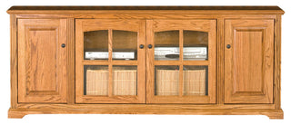 Oak Ridge 80" Entertainment Console Hutch and Base, Medium Oak, Without Hutch