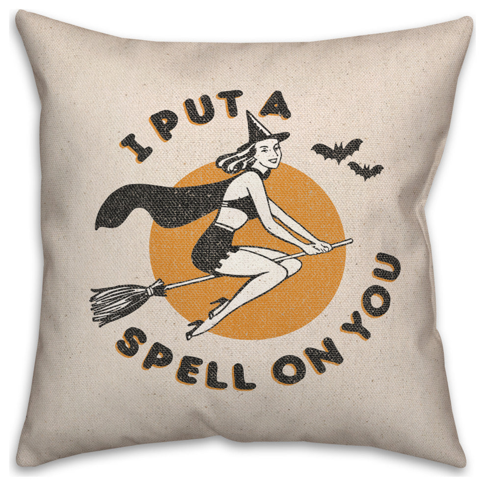 Retro Witch 18x18 Spun Poly Pillow