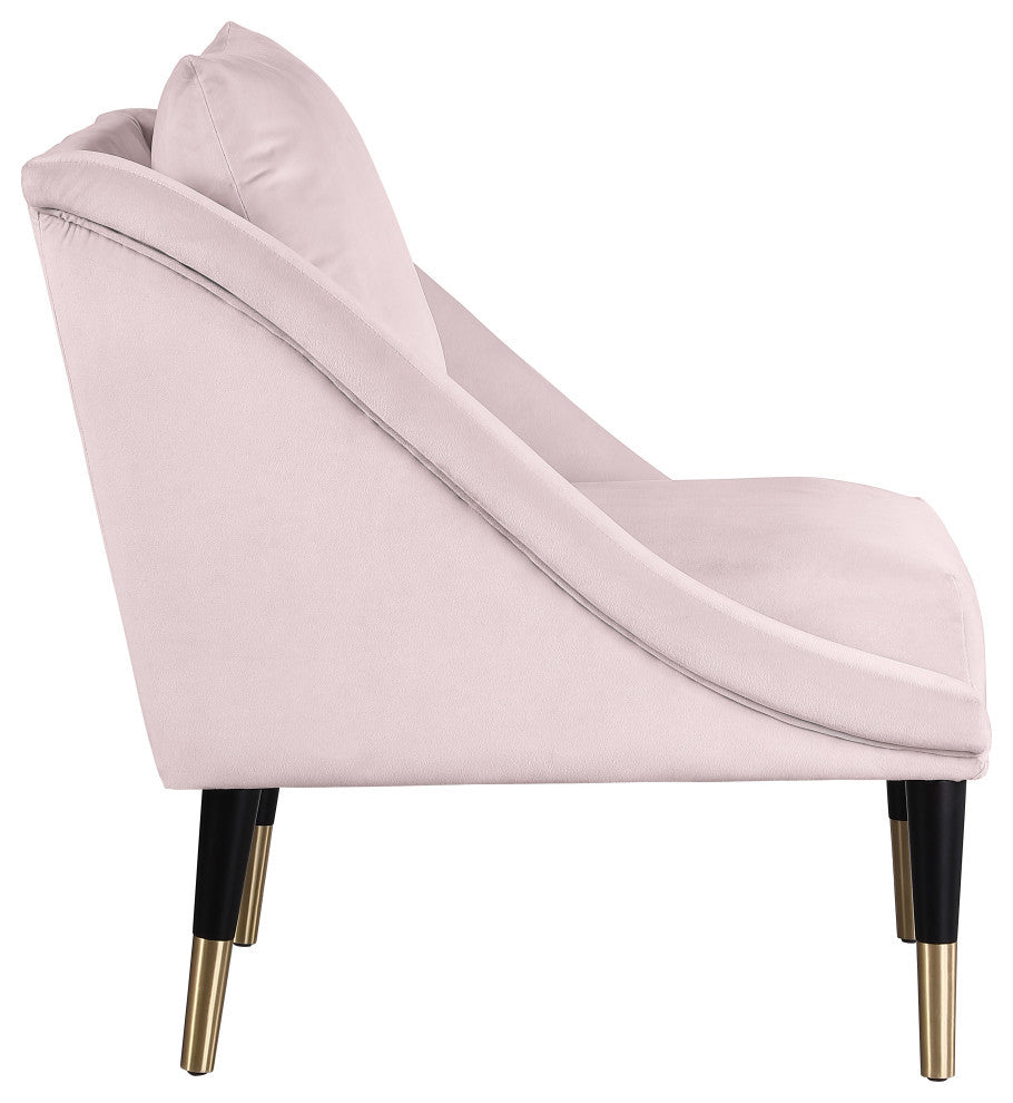 Elegante Velvet Upholstered Accent Chair, Pink
