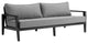 Grand 4 Piece Black Aluminum Outdoor Seating Set With Dark Gray Cushions