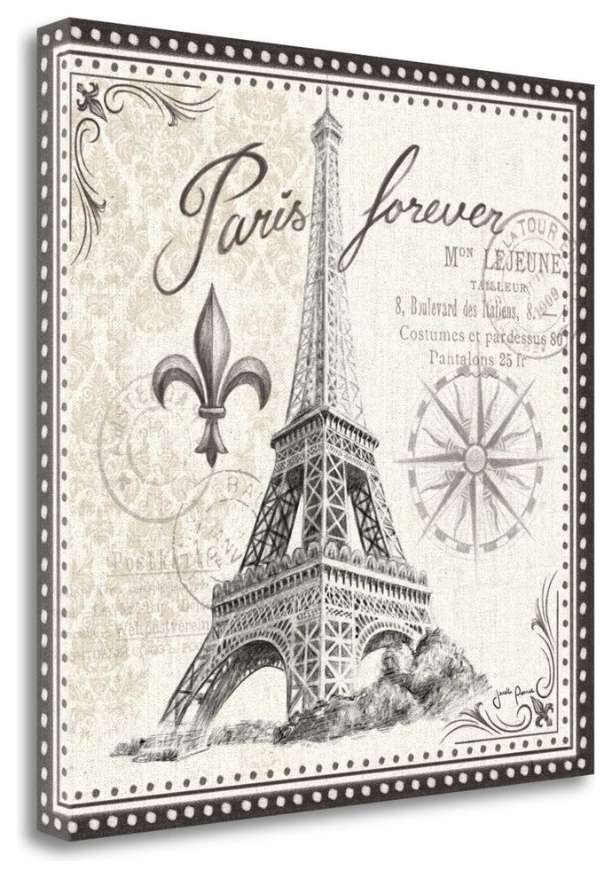 "Bonjour Paris III" By Janelle Penner, Giclee Print on Gallery Wrap Canvas