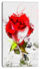 Hand drawn Watercolor Rose Flower, Floral Canvas Art Print, 16"x32"